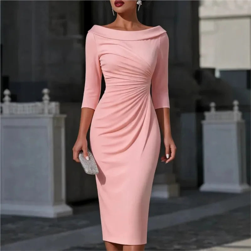 Ruched Leather Dress for Women