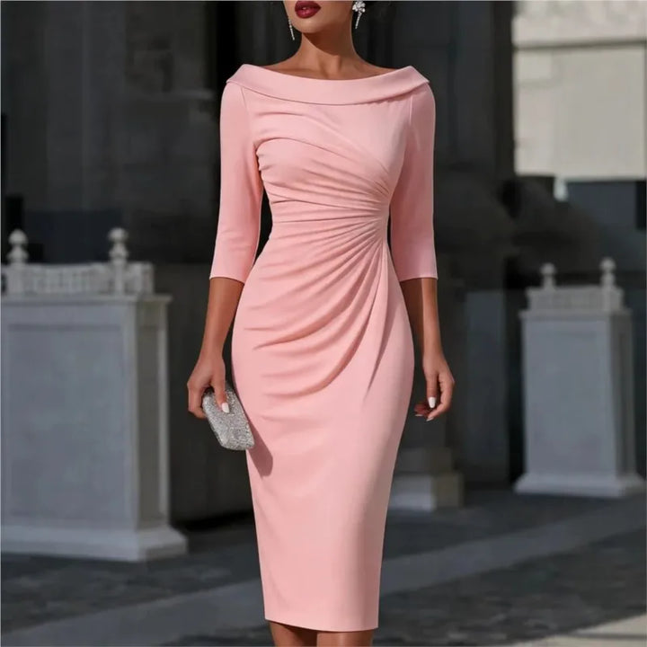 Ruched Leather Dress for Women