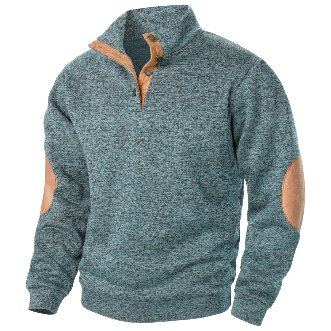 Standkrave sweatshirt med albuelapper