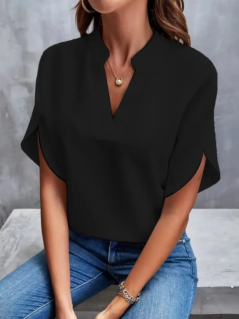 Elegant Bluse med V-udskæring til Kvinder
