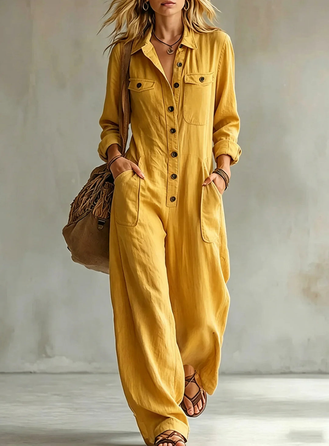 Utility Jumpsuit with Width for Women