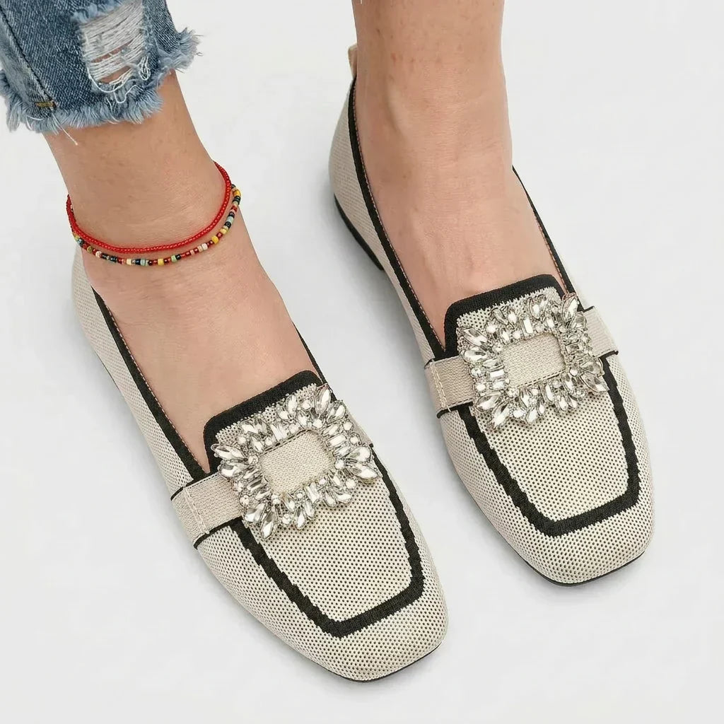 Loafers with cushioned insoles and flexible soles for women