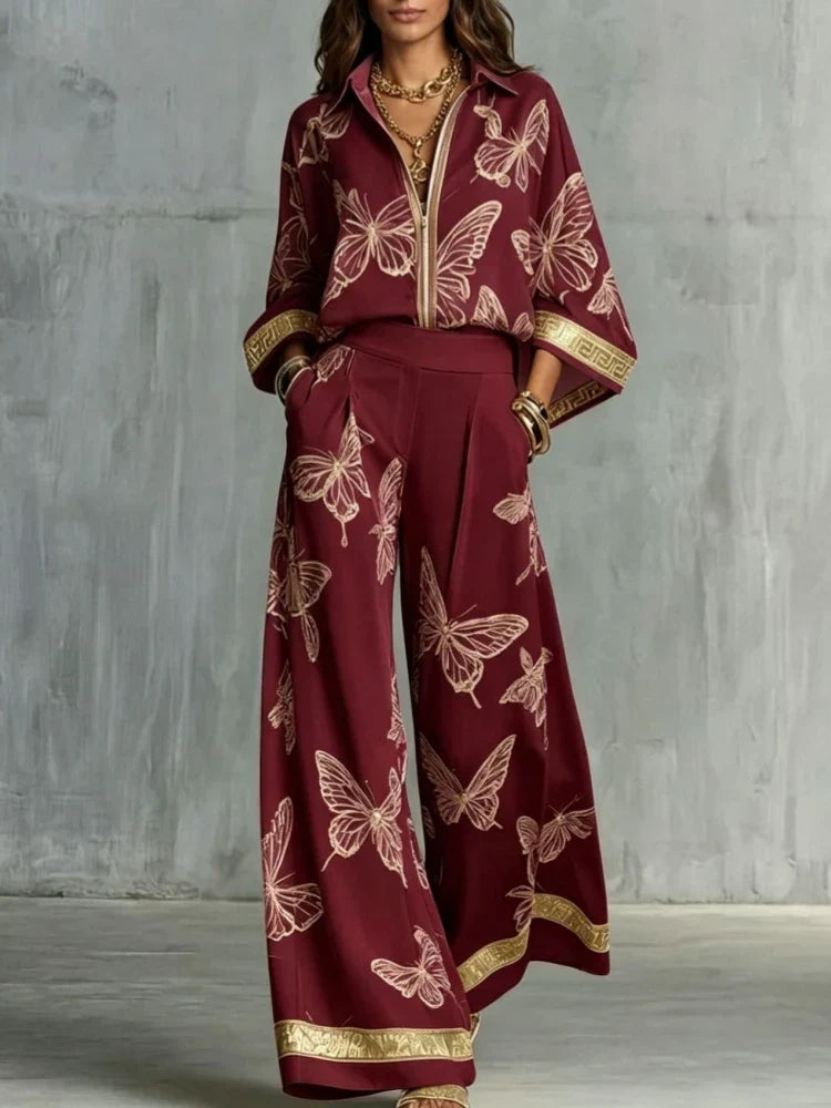 Women's Butterfly Pattern Loungewear Set