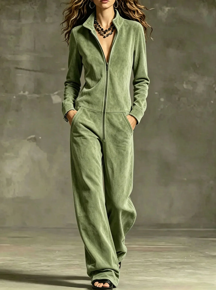 Women's Jumpsuit with Front Zipper