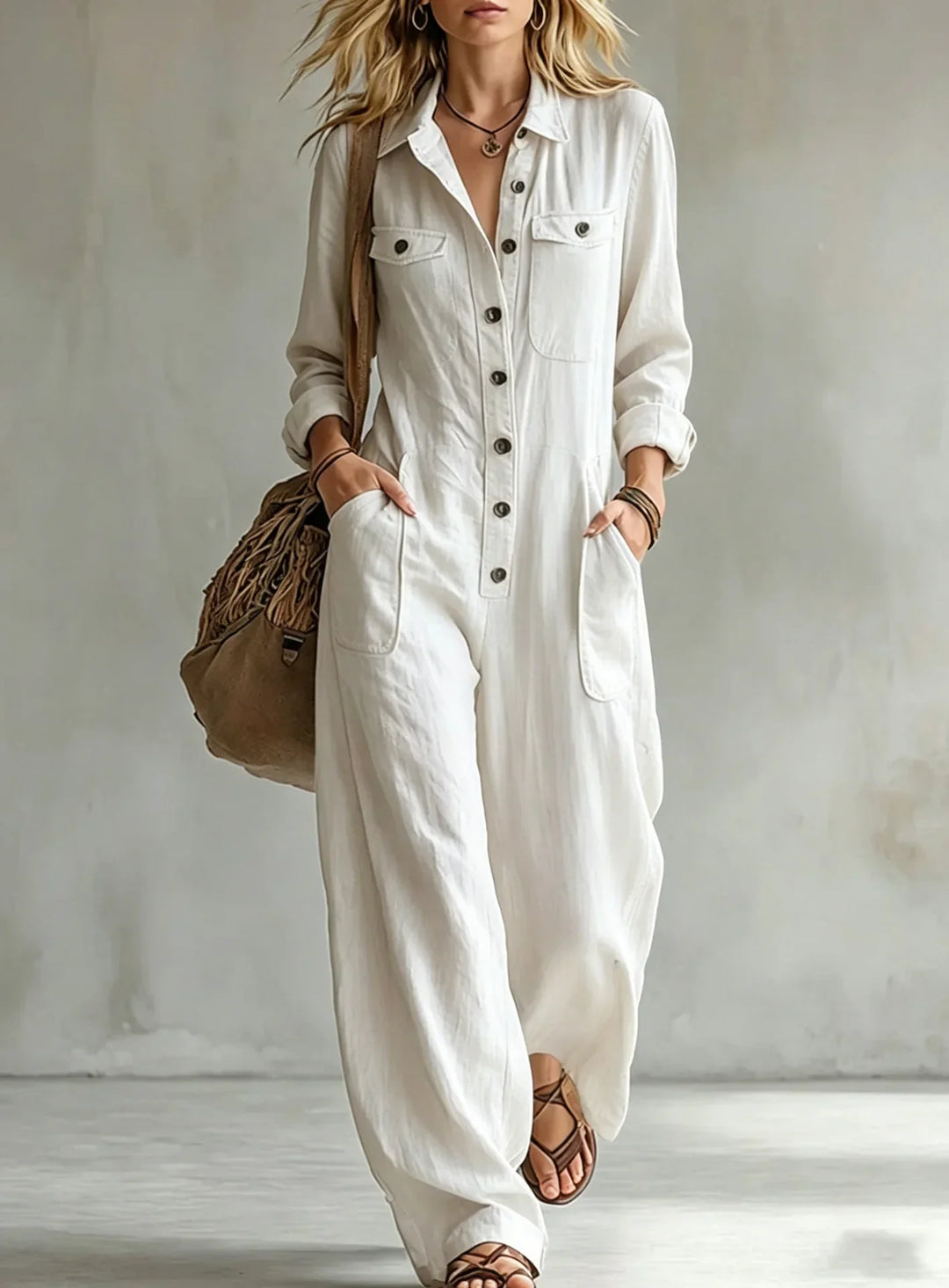 Utility Jumpsuit with Width for Women