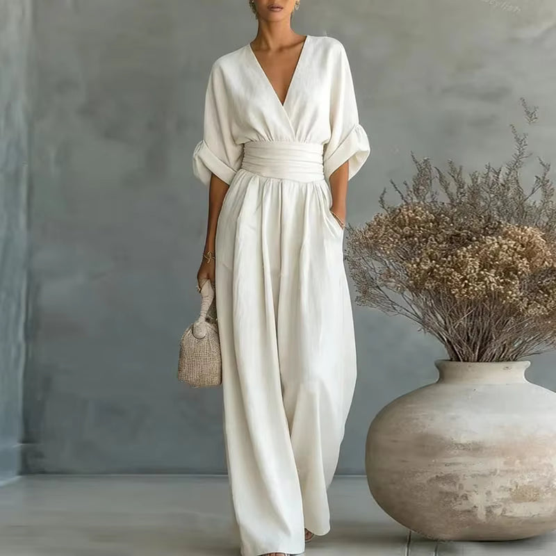 Elegant Jumpsuit Med V-Hals