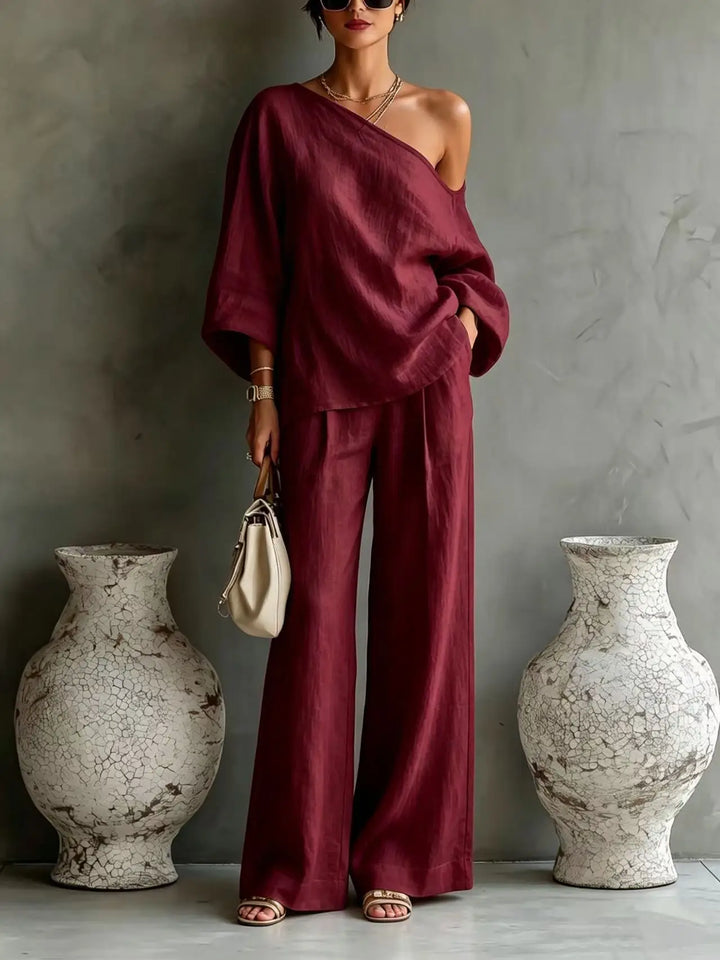 One-Shoulder Two-Piece Set for Women