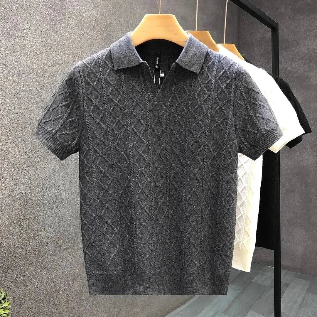 Poloshirt med Diamantmønster til Herrer