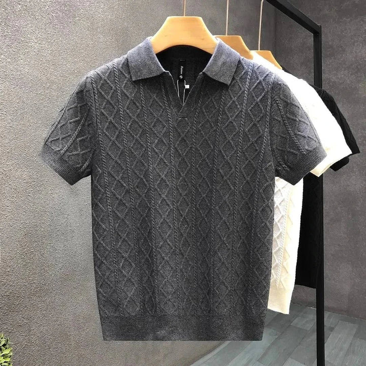 Poloshirt med Diamantmønster til Herrer