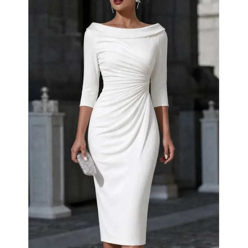 Ruched Leather Dress for Women