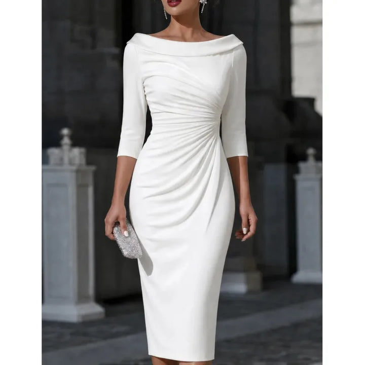 Ruched Leather Dress for Women