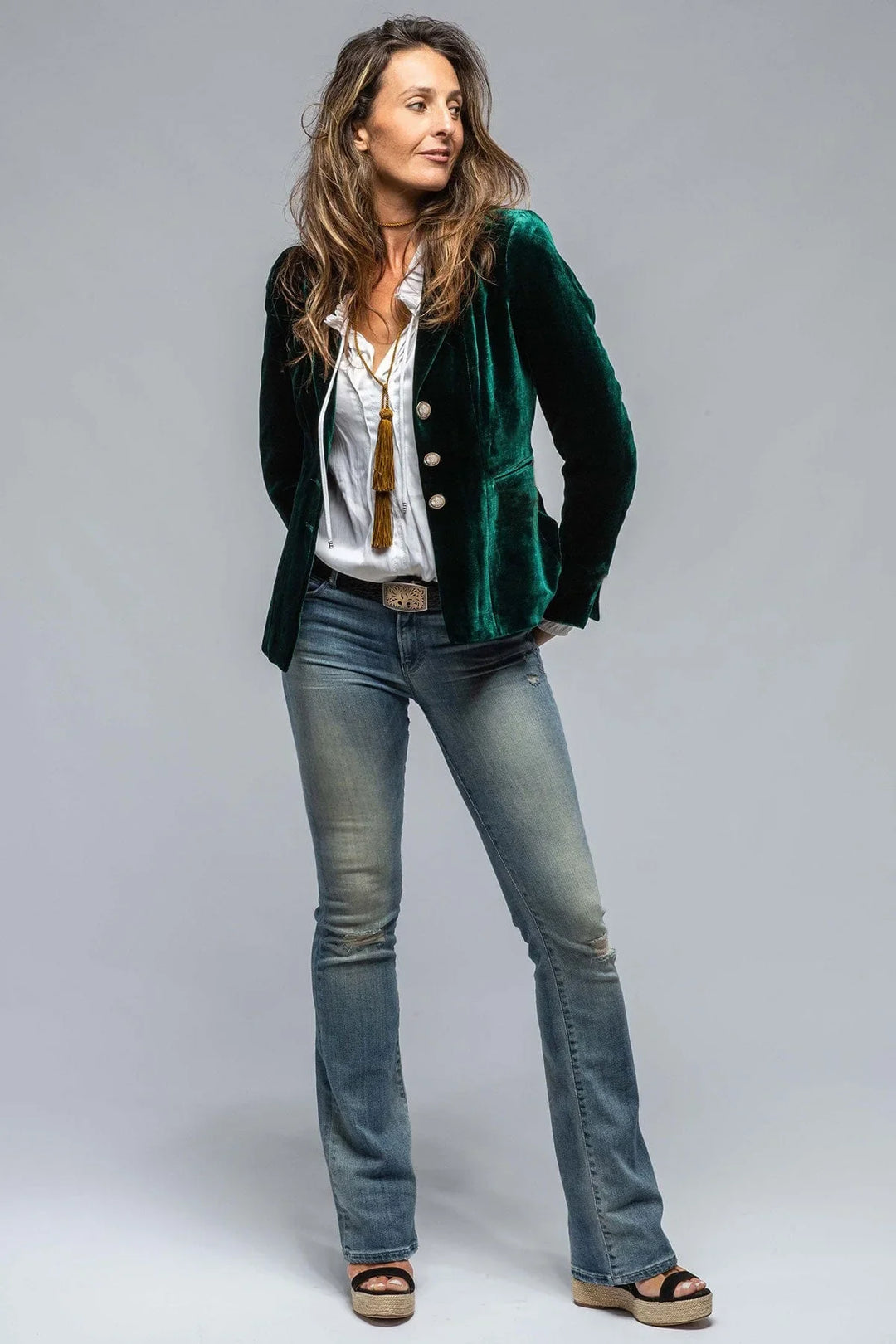 Tailored Velvet Blazer for Women