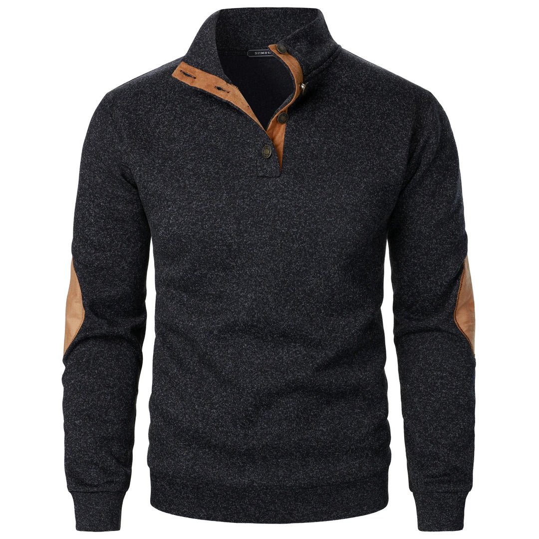 Standkrave sweatshirt med albuelapper