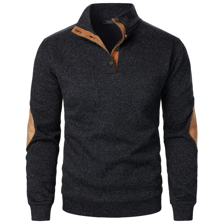 Standkrave sweatshirt med albuelapper