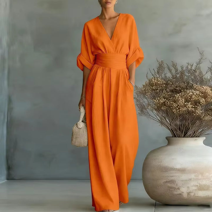 Elegant Jumpsuit Med V-Hals
