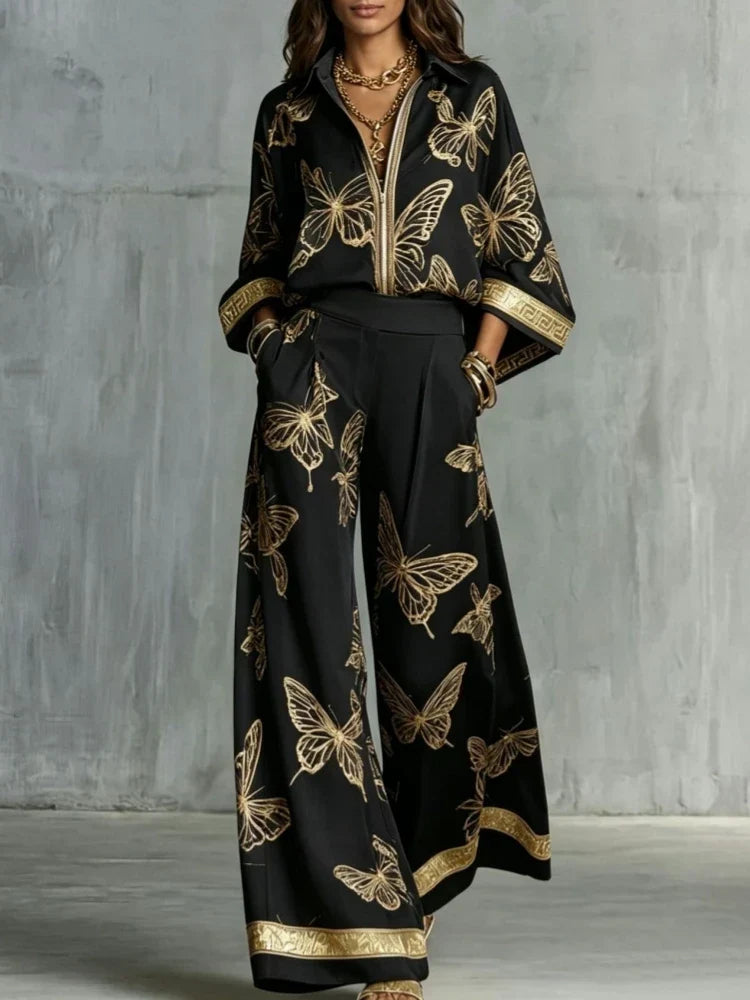 Women's Butterfly Pattern Loungewear Set