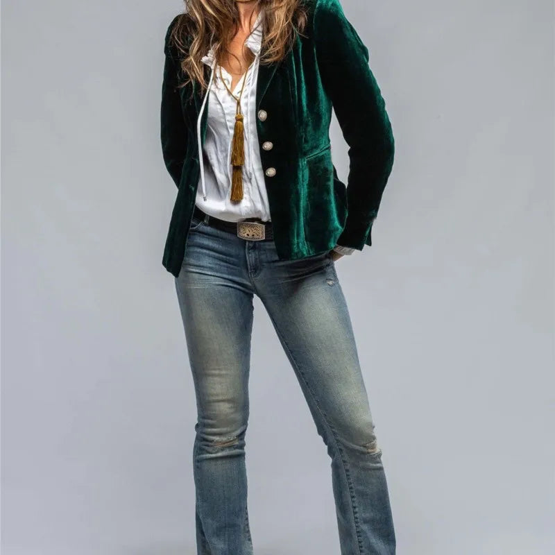 Tailored Velvet Blazer for Women