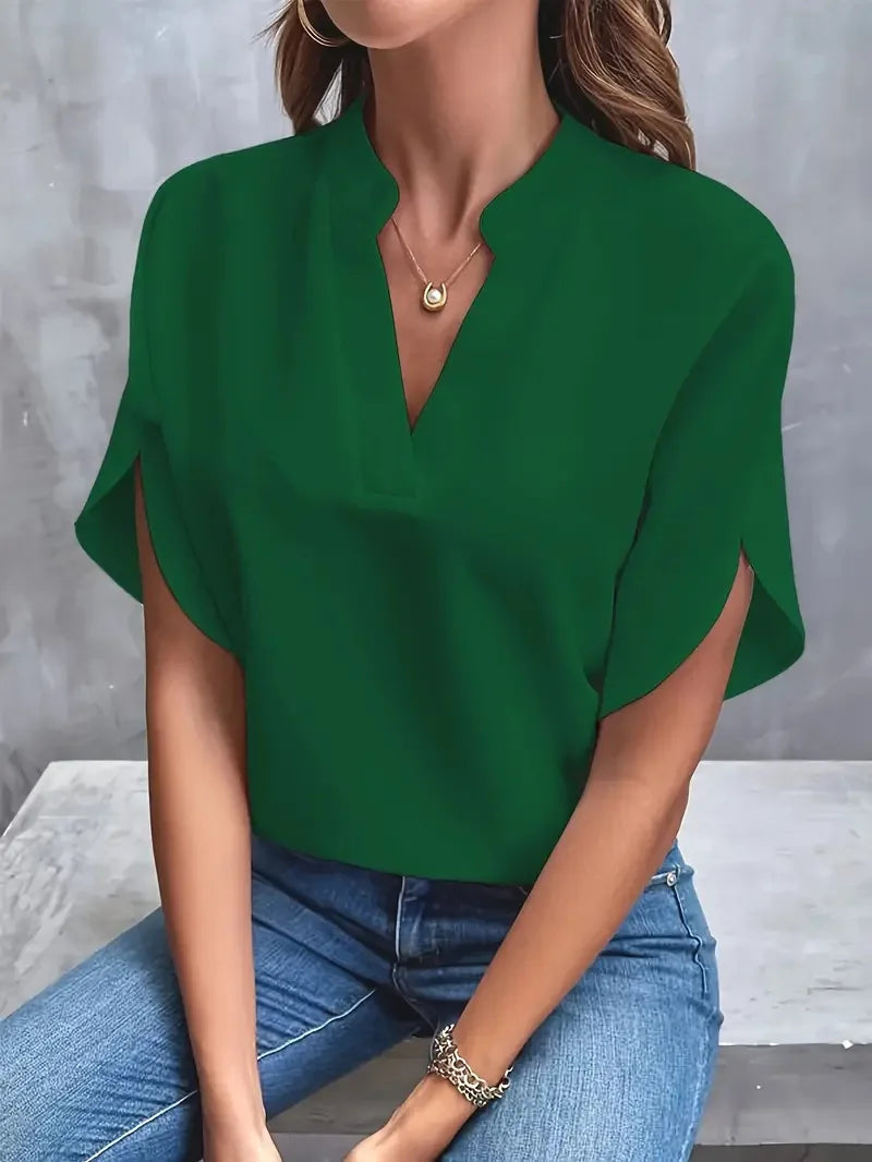 Elegant Bluse med V-udskæring til Kvinder