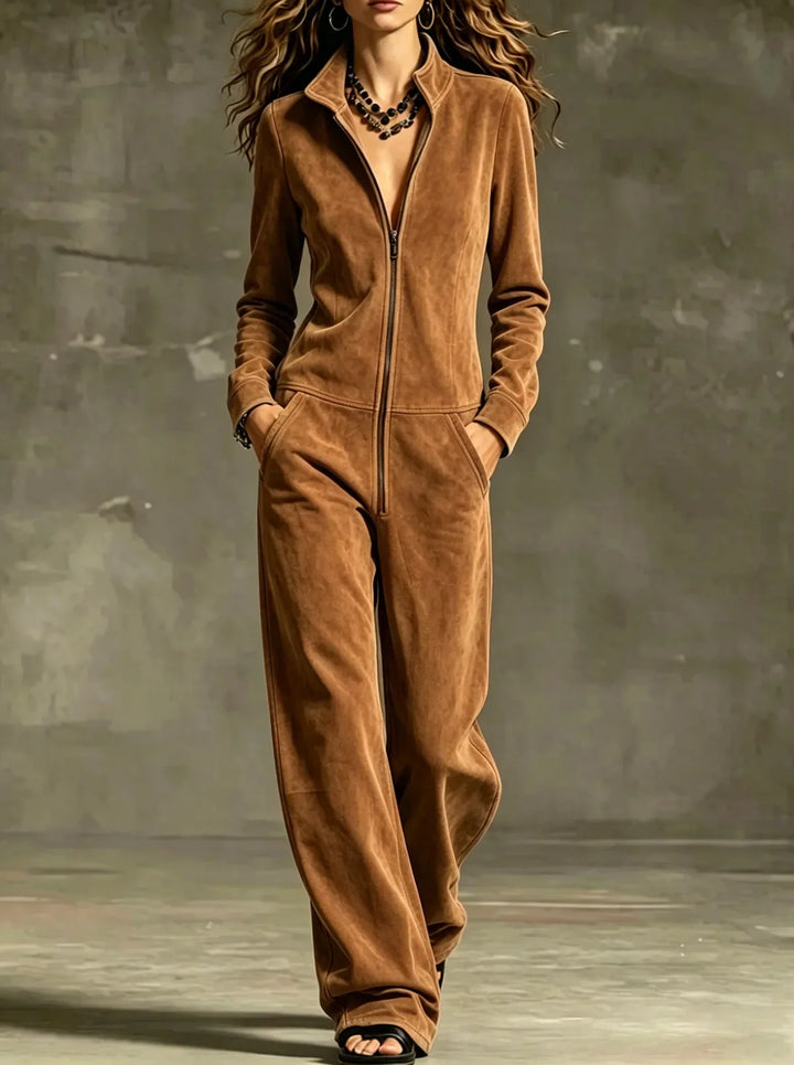 Women's Jumpsuit with Front Zipper