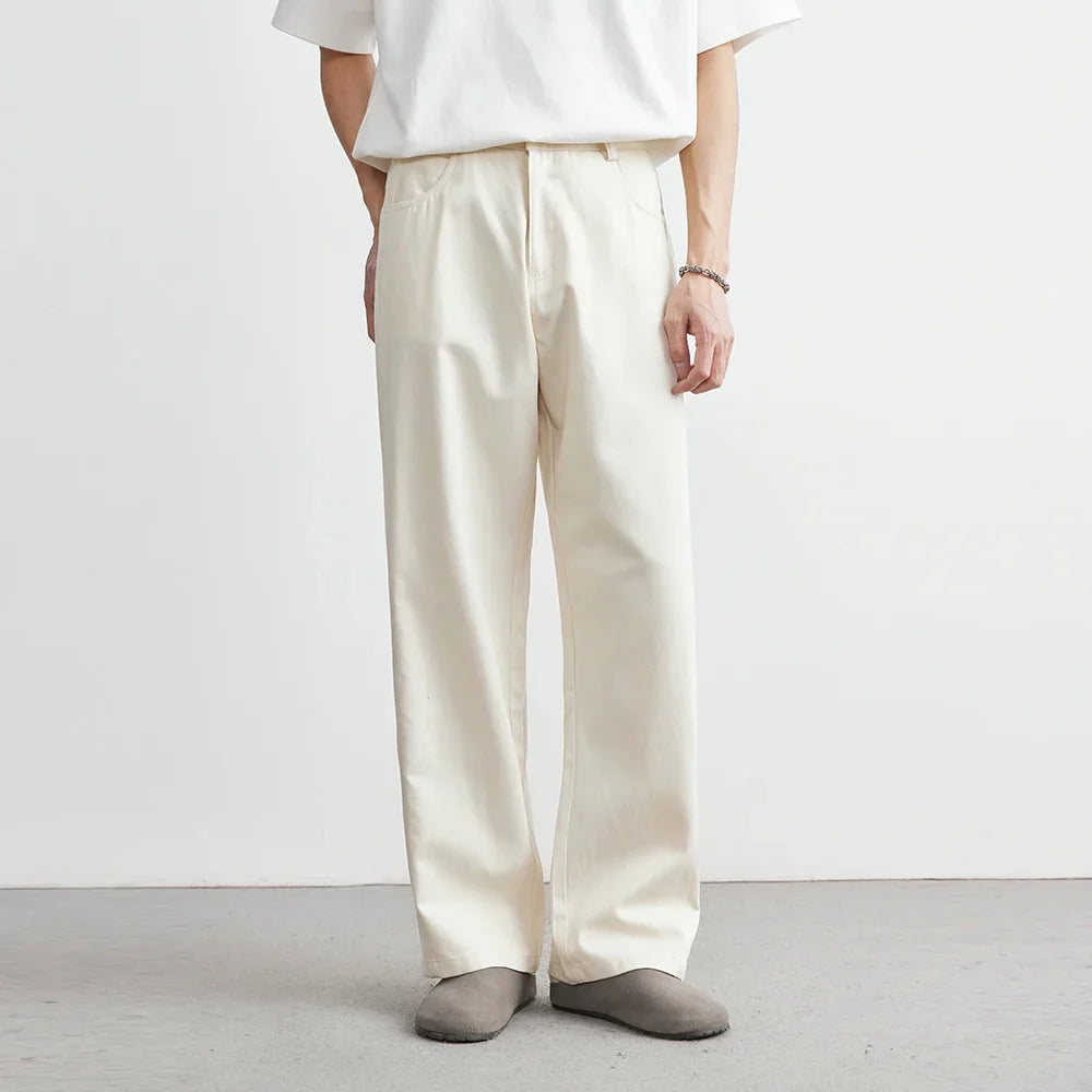 Men's Wide-Leg Trousers with Concealed Fastening