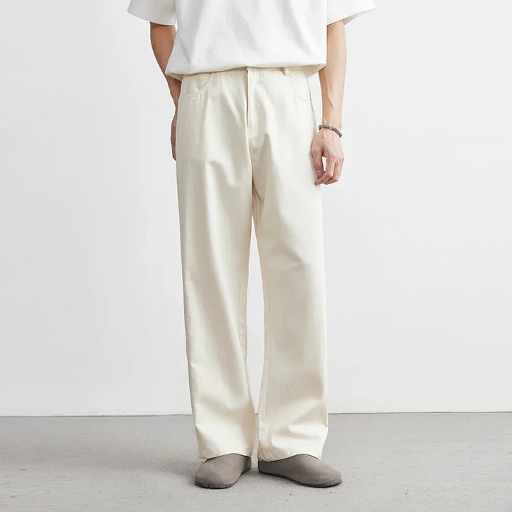 Men's Wide-Leg Trousers with Concealed Fastening