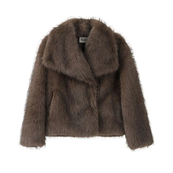 Pelsfrakke med Oversized Sjalskrave til Kvinder