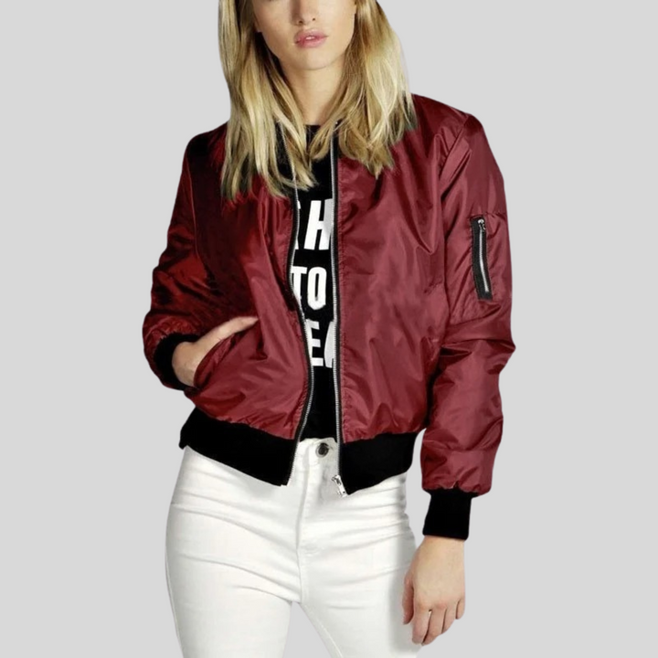 Women's Zip-Front Bomber Jacket