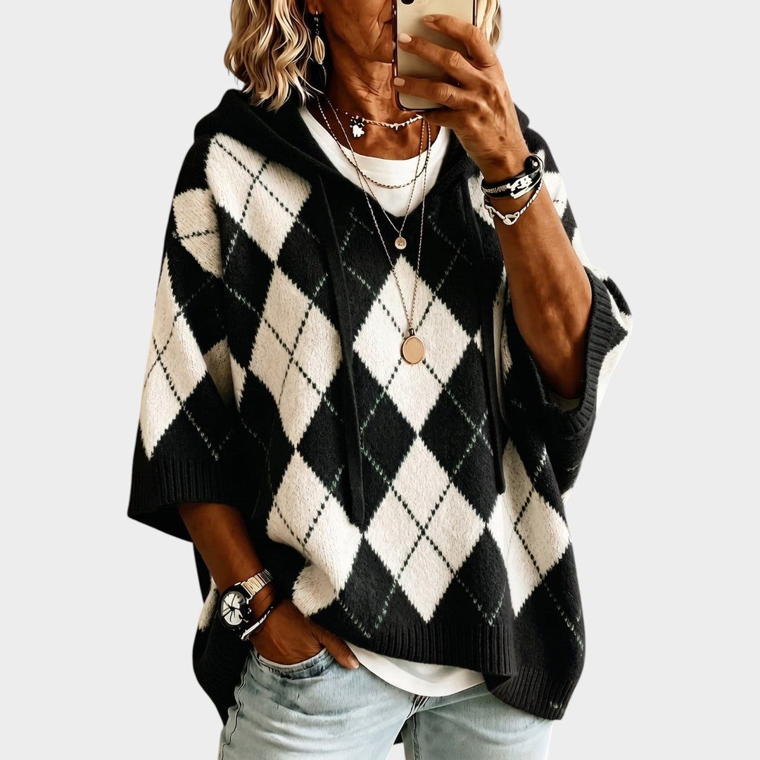 Striksweater med Hætte til Kvinder