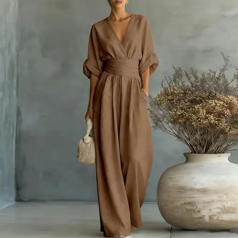 Elegant Jumpsuit Med V-Hals