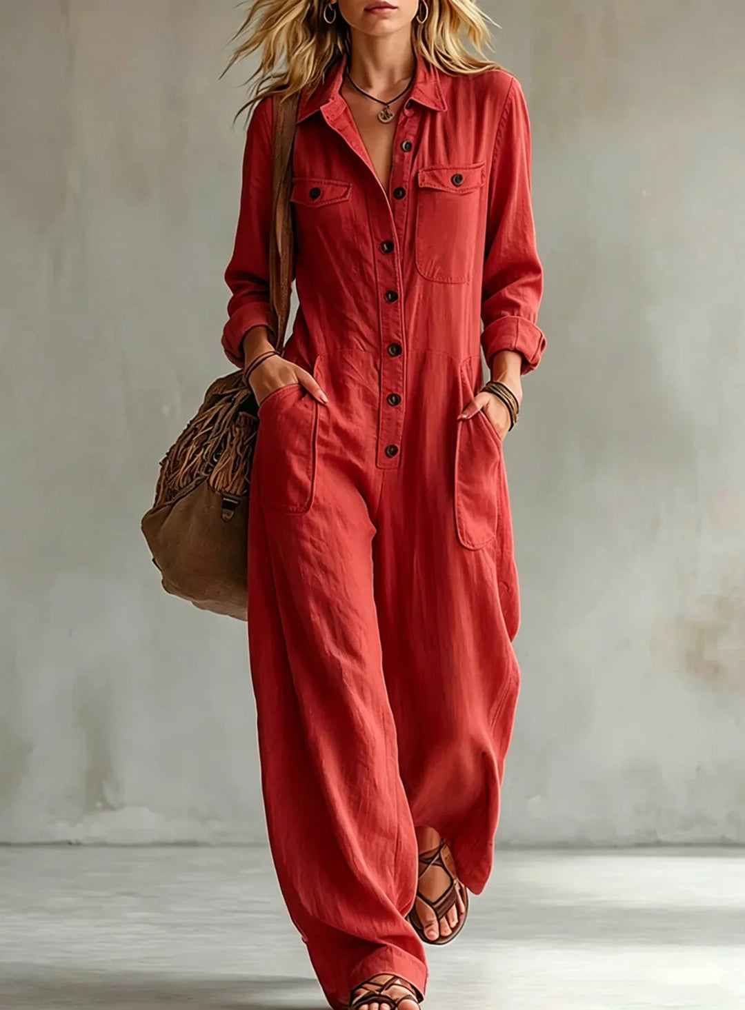 Utility Jumpsuit with Width for Women
