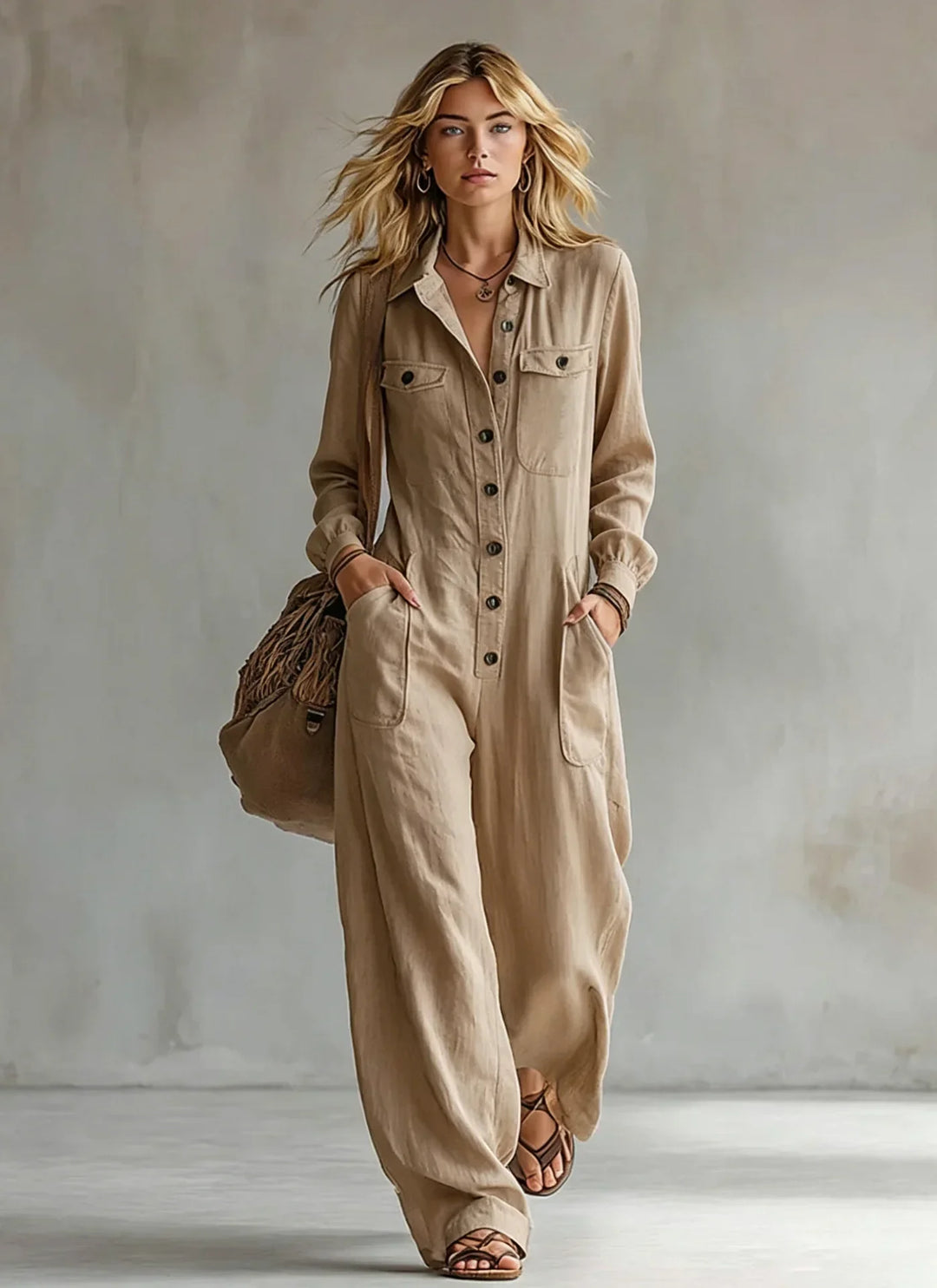 Utility Jumpsuit with Width for Women