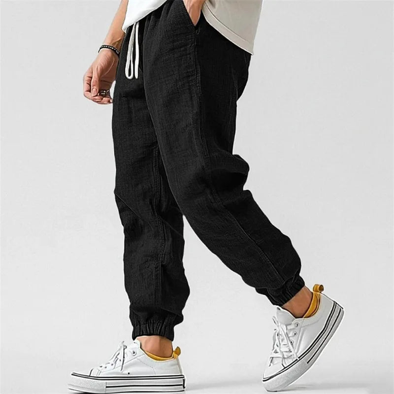 Men's Joggers with Drawstring and Tapered Legs
