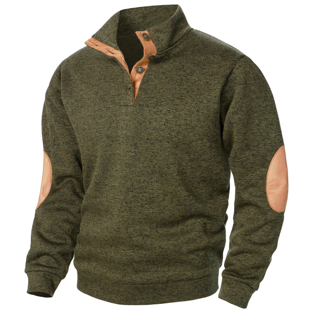 Standkrave sweatshirt med albuelapper