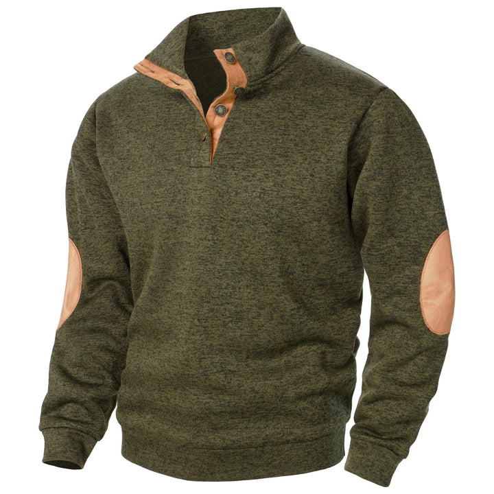 Standkrave sweatshirt med albuelapper