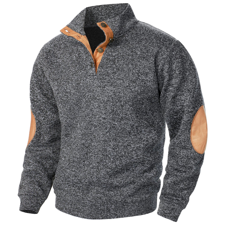 Standkrave sweatshirt med albuelapper