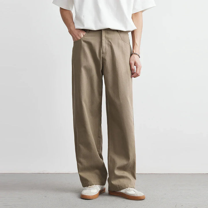 Men's Wide-Leg Trousers with Concealed Fastening