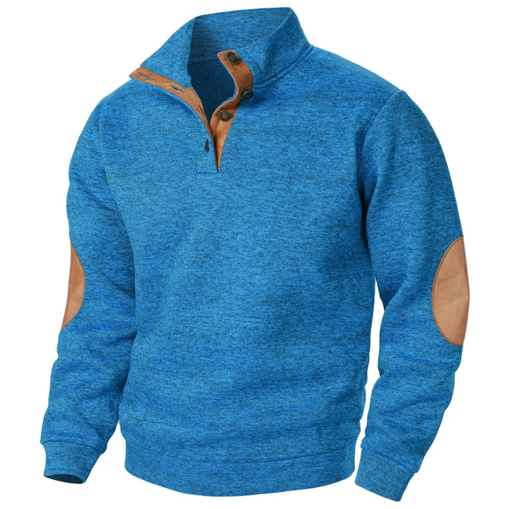 Standkrave sweatshirt med albuelapper