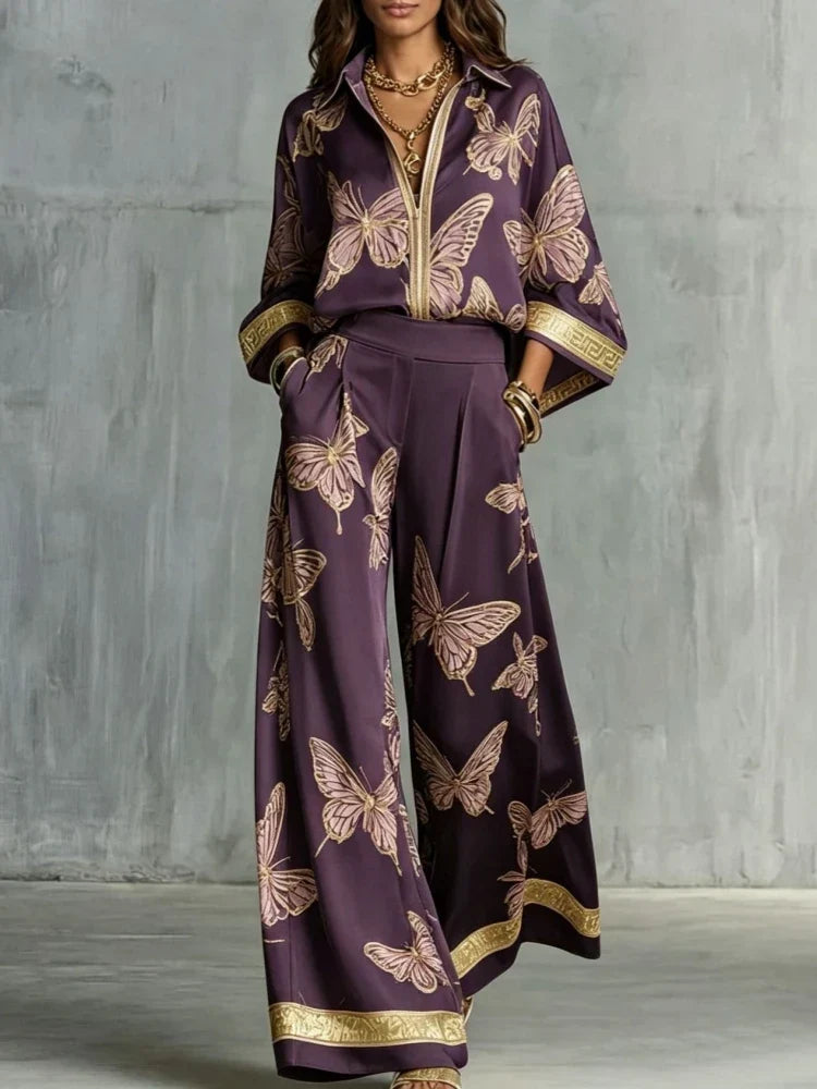 Women's Butterfly Pattern Loungewear Set