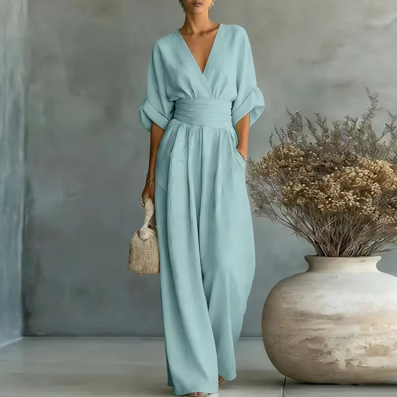 Elegant Jumpsuit Med V-Hals
