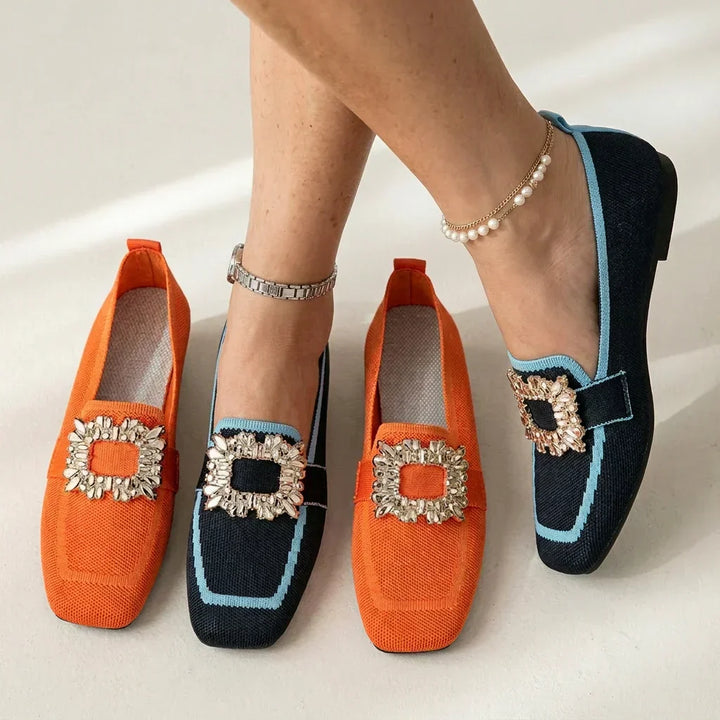 Loafers with cushioned insoles and flexible soles for women