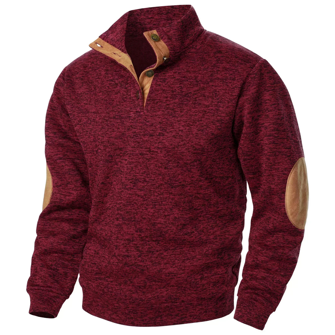 Standkrave sweatshirt med albuelapper
