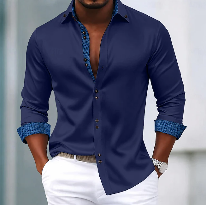 Classic Men's Shirt with Collar