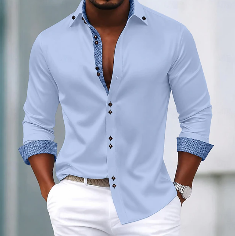Classic Men's Shirt with Collar