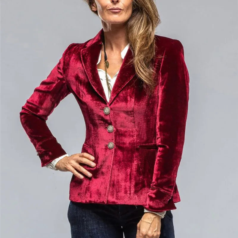 Tailored Velvet Blazer for Women