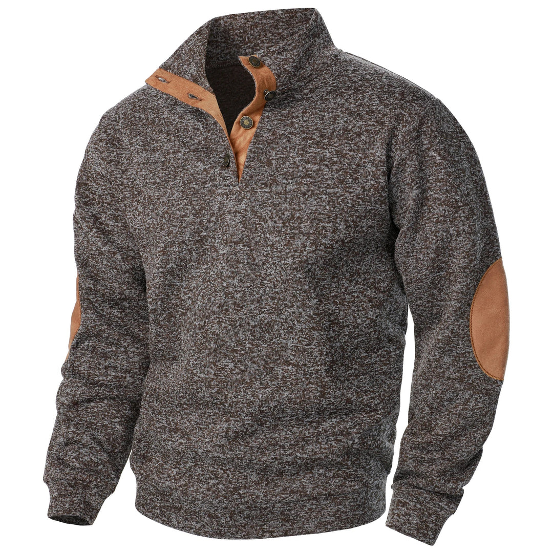 Standkrave sweatshirt med albuelapper