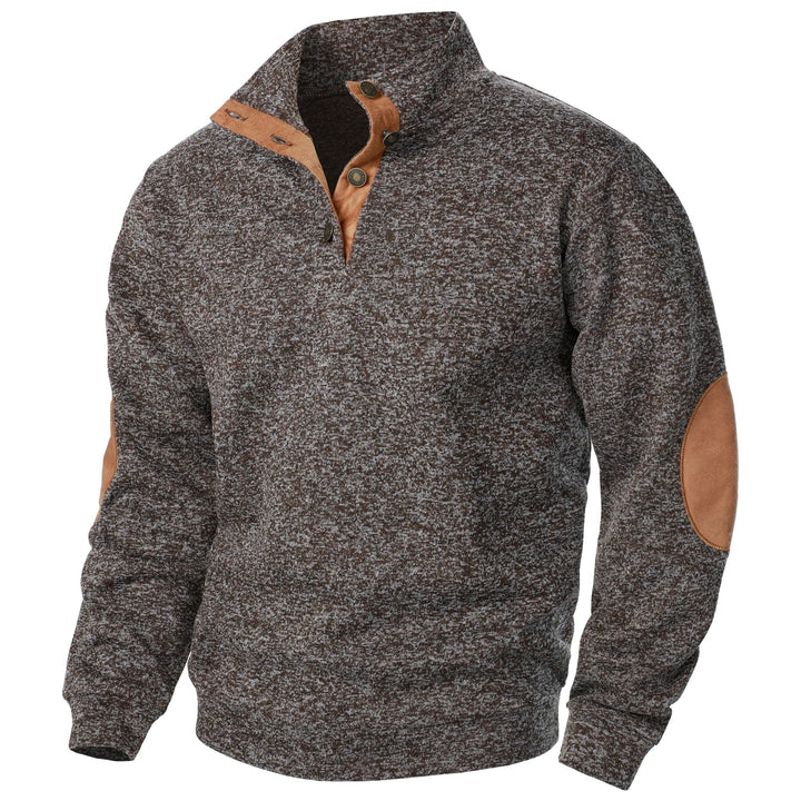 Standkrave sweatshirt med albuelapper