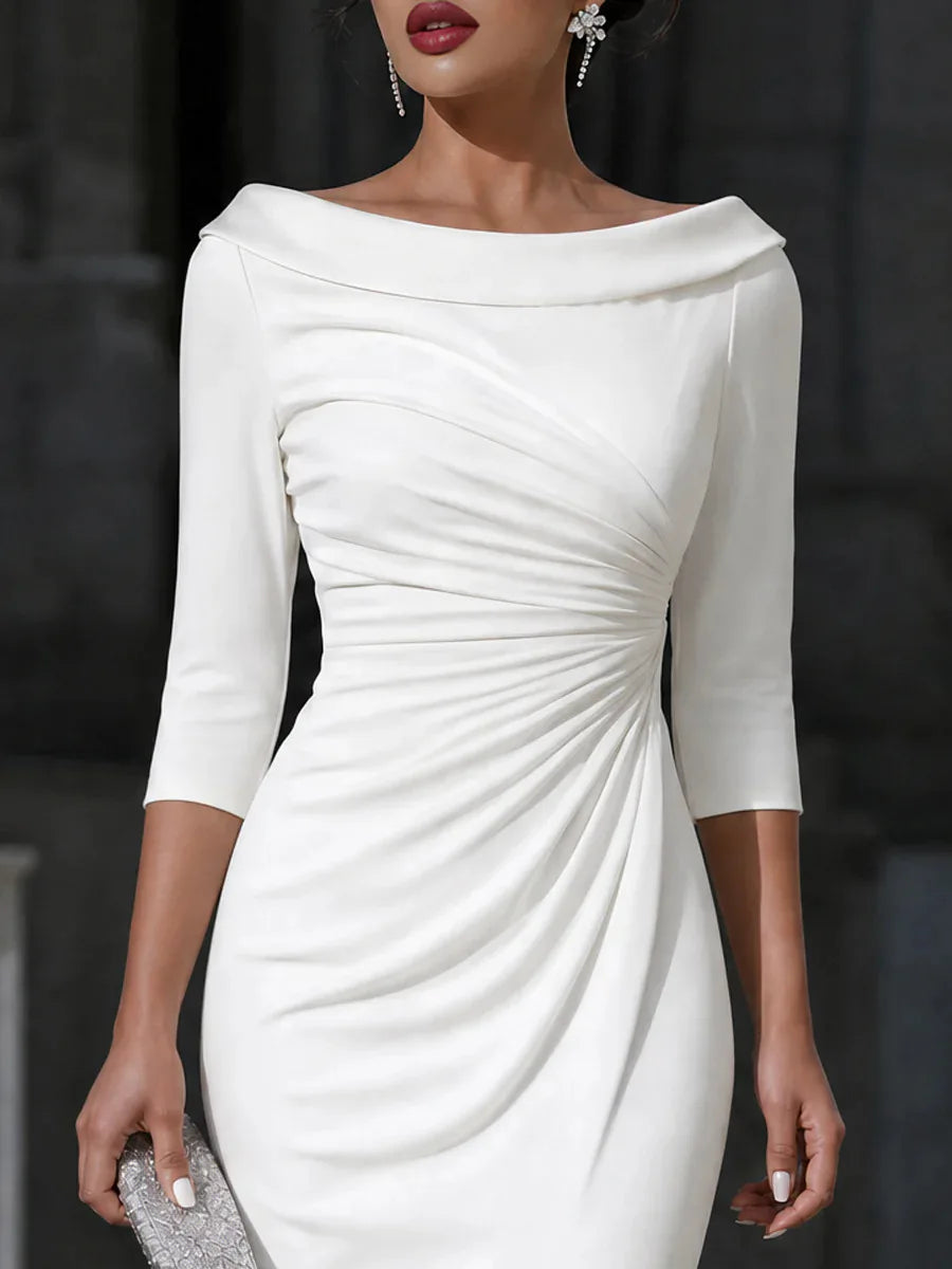 Ruched Leather Dress for Women