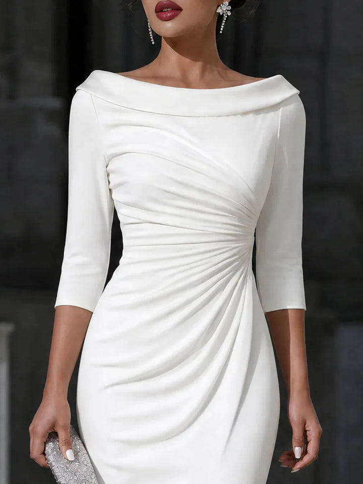 Ruched Leather Dress for Women