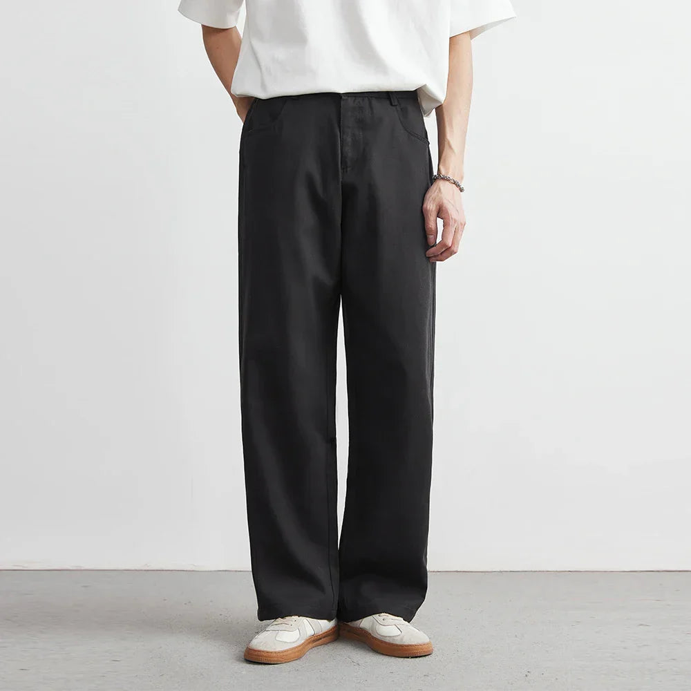 Men's Wide-Leg Trousers with Concealed Fastening