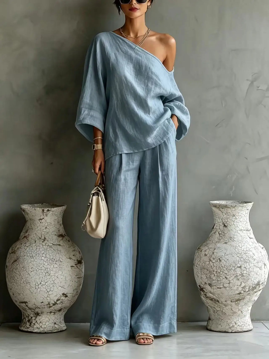 One-Shoulder Two-Piece Set for Women